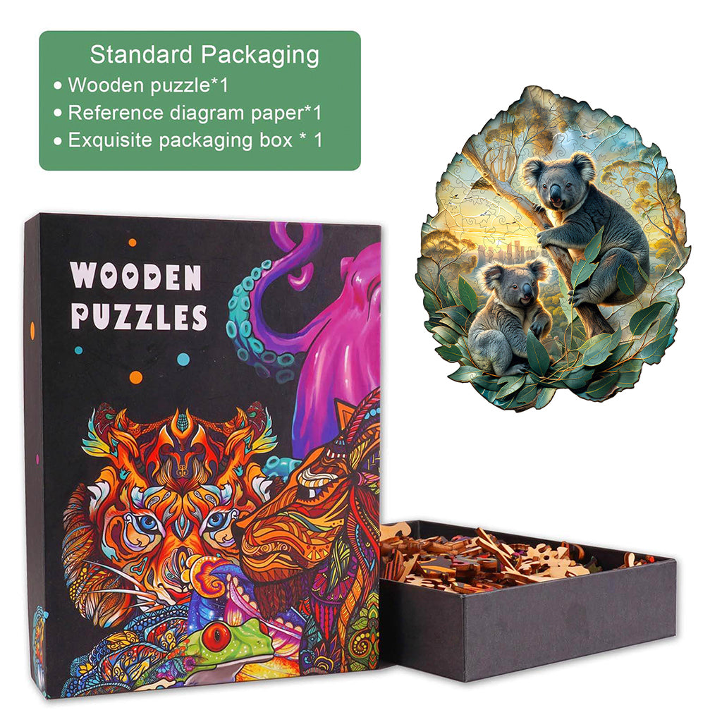 Koala in the sun Wooden Jigsaw Puzzle
