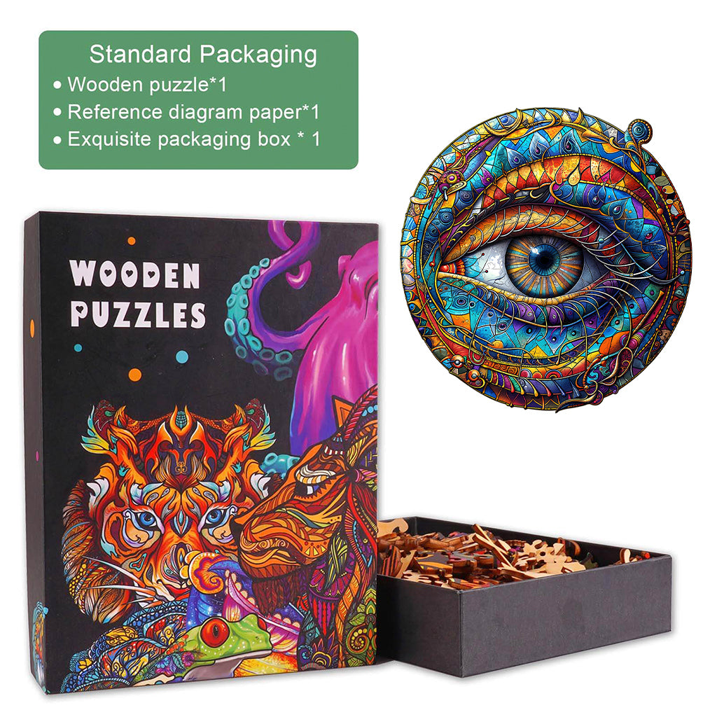 Mysterious eyes-2 Wooden Jigsaw Puzzle