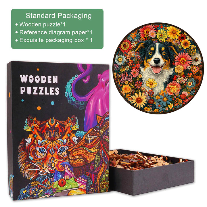 Fantasy Garden Guardian-Dog Wooden Jigsaw Puzzle