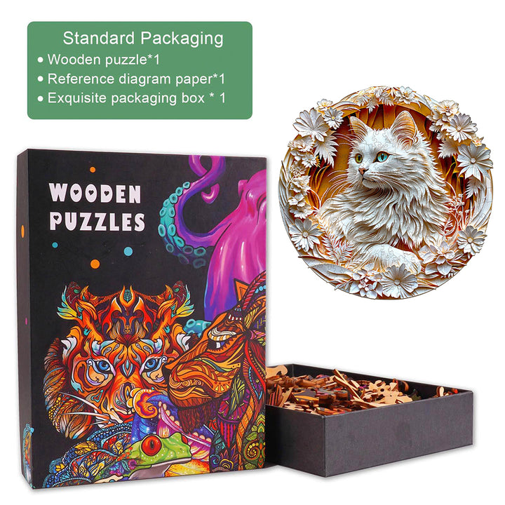 3D Cat-2 Wooden Jigsaw Puzzle