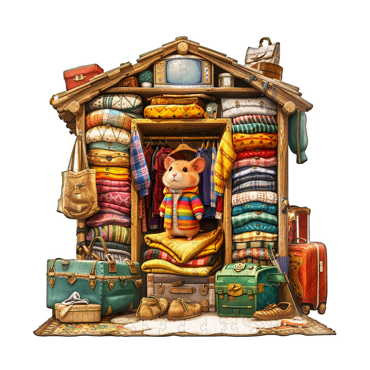 Hamster Wardrobe Wooden Jigsaw Puzzle