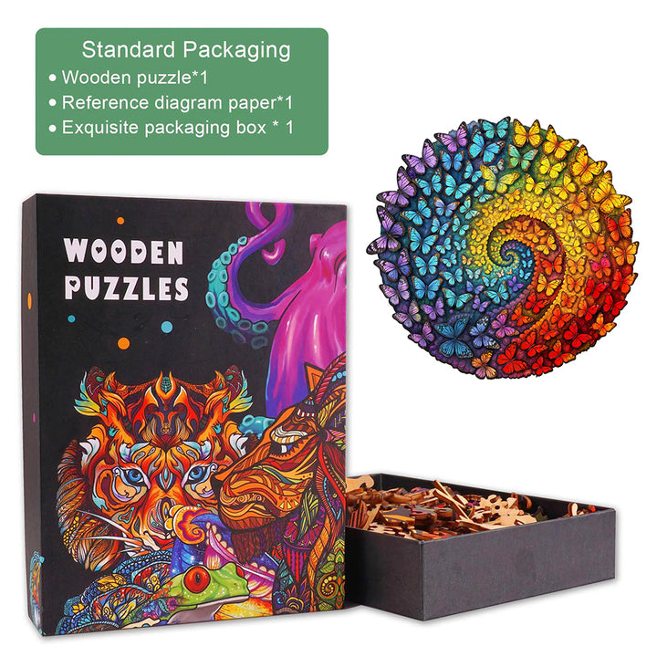 Swirl Butterfly Wooden Jigsaw Puzzle