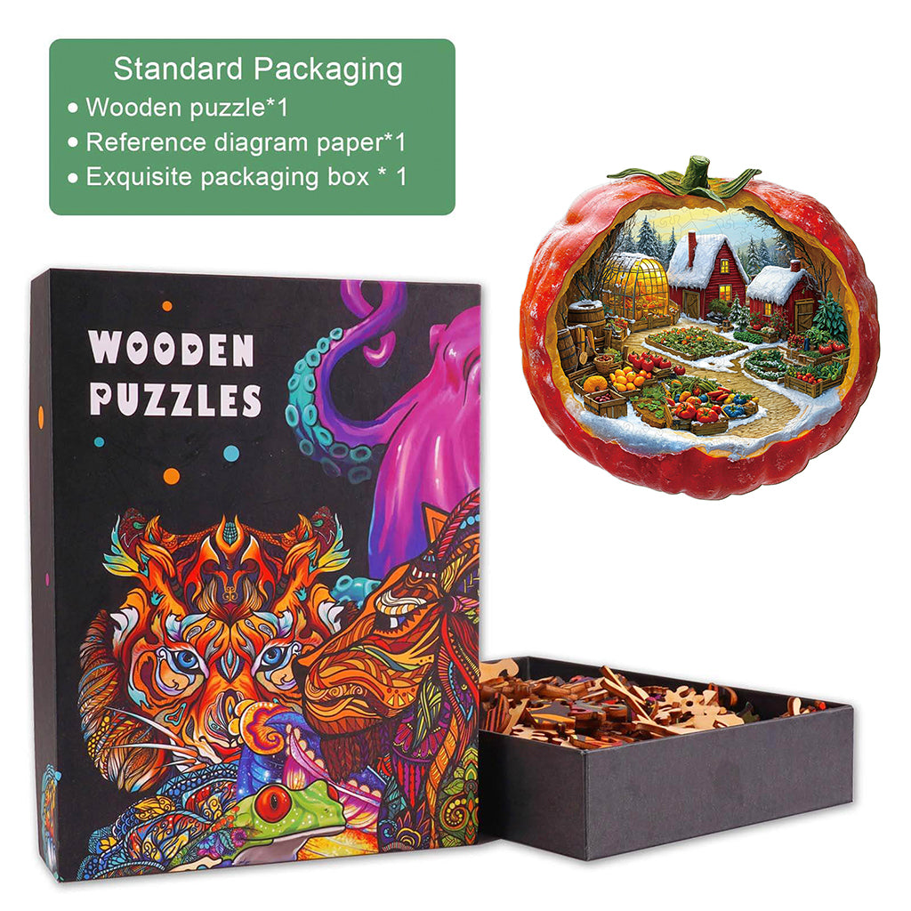 Tomato Winter Farm Wooden Jigsaw Puzzle