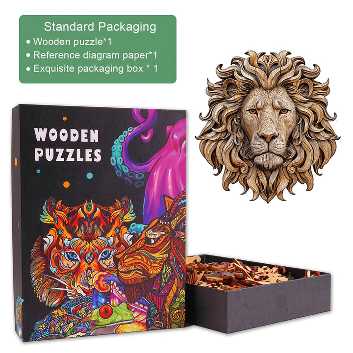 Woodcarved lion Wooden Jigsaw Puzzle