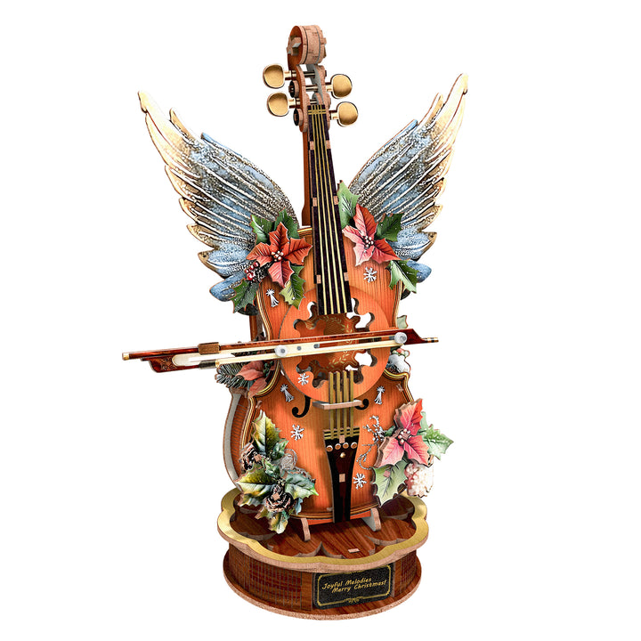 Christmas Cello– DIY Wooden Music Box, 3D Puzzle Craft Kit