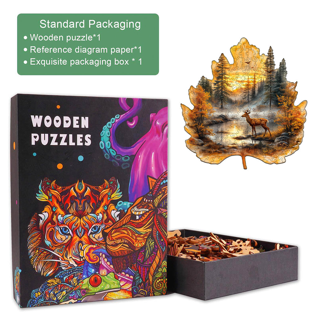 Golden Hoofprint Wooden Jigsaw Puzzle