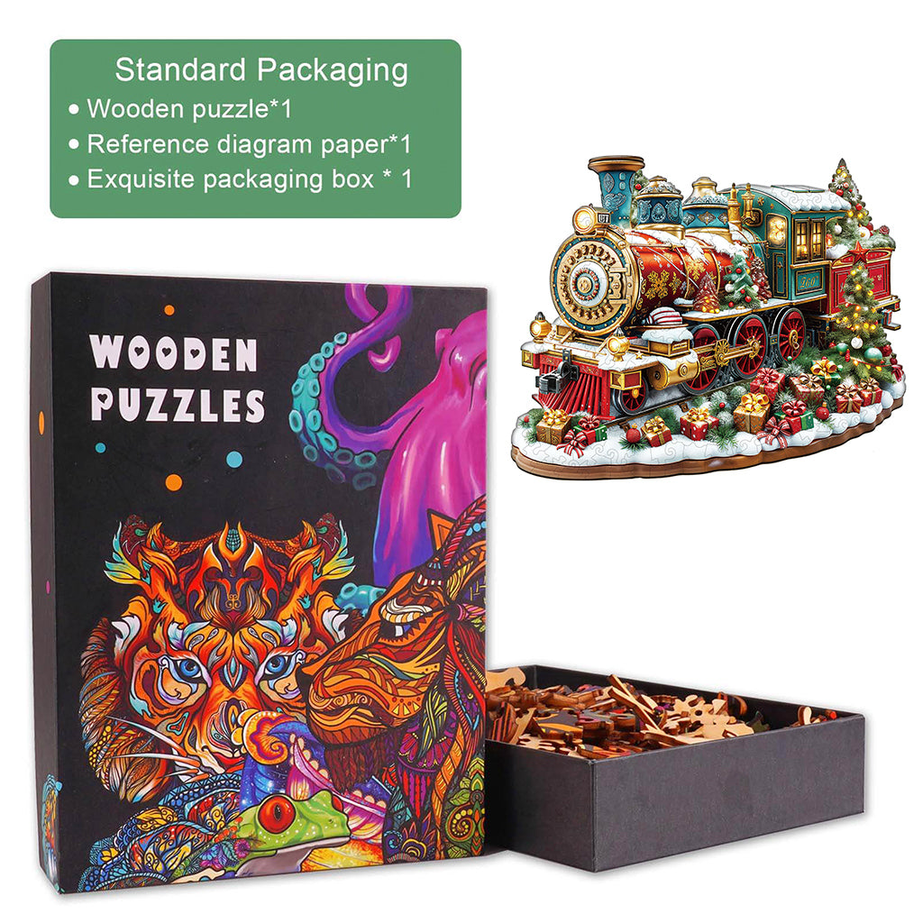 Christmas Train Wooden Jigsaw Puzzle