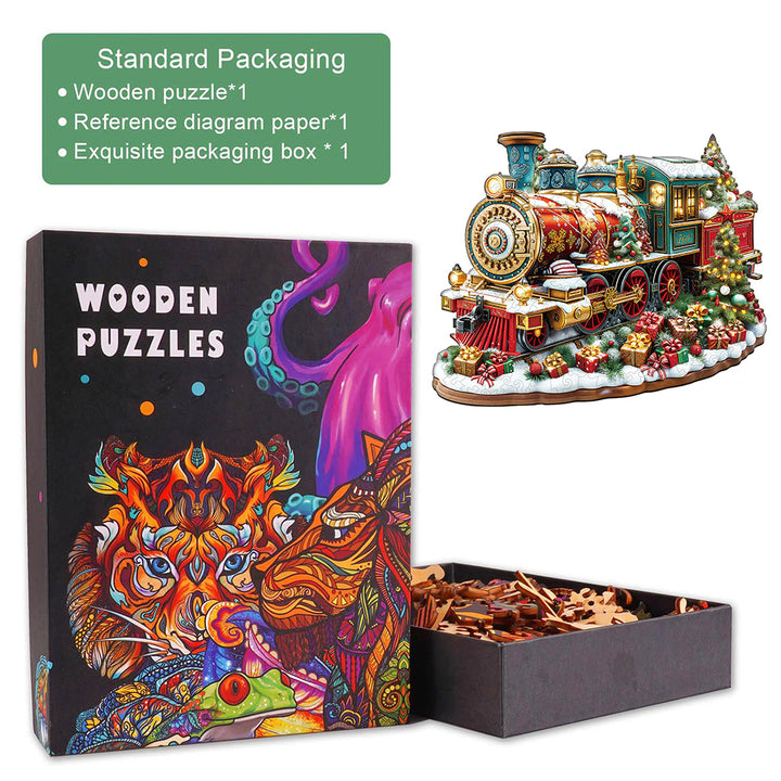 Christmas Train Wooden Jigsaw Puzzle