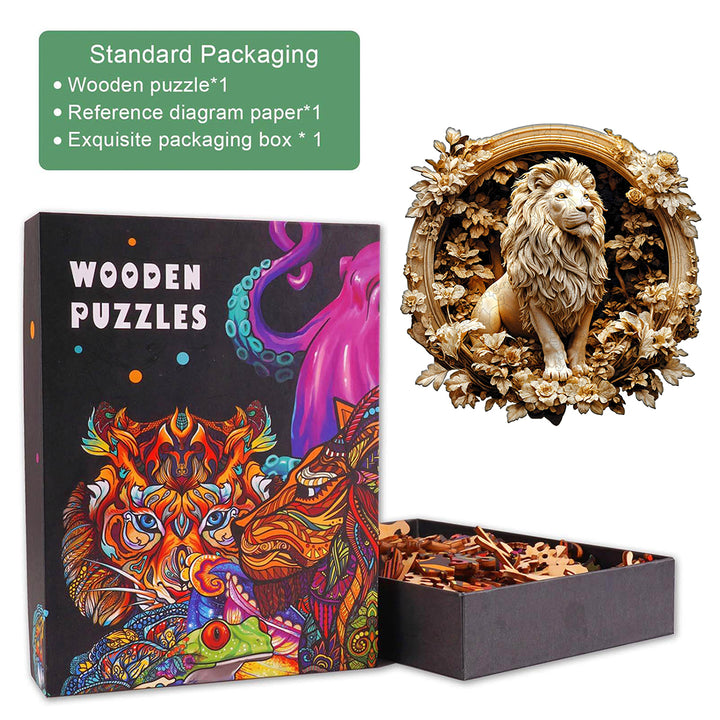 Forest lion Wooden Jigsaw Puzzle