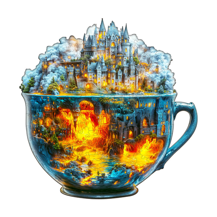 Magic cup-2 Wooden Jigsaw Puzzle