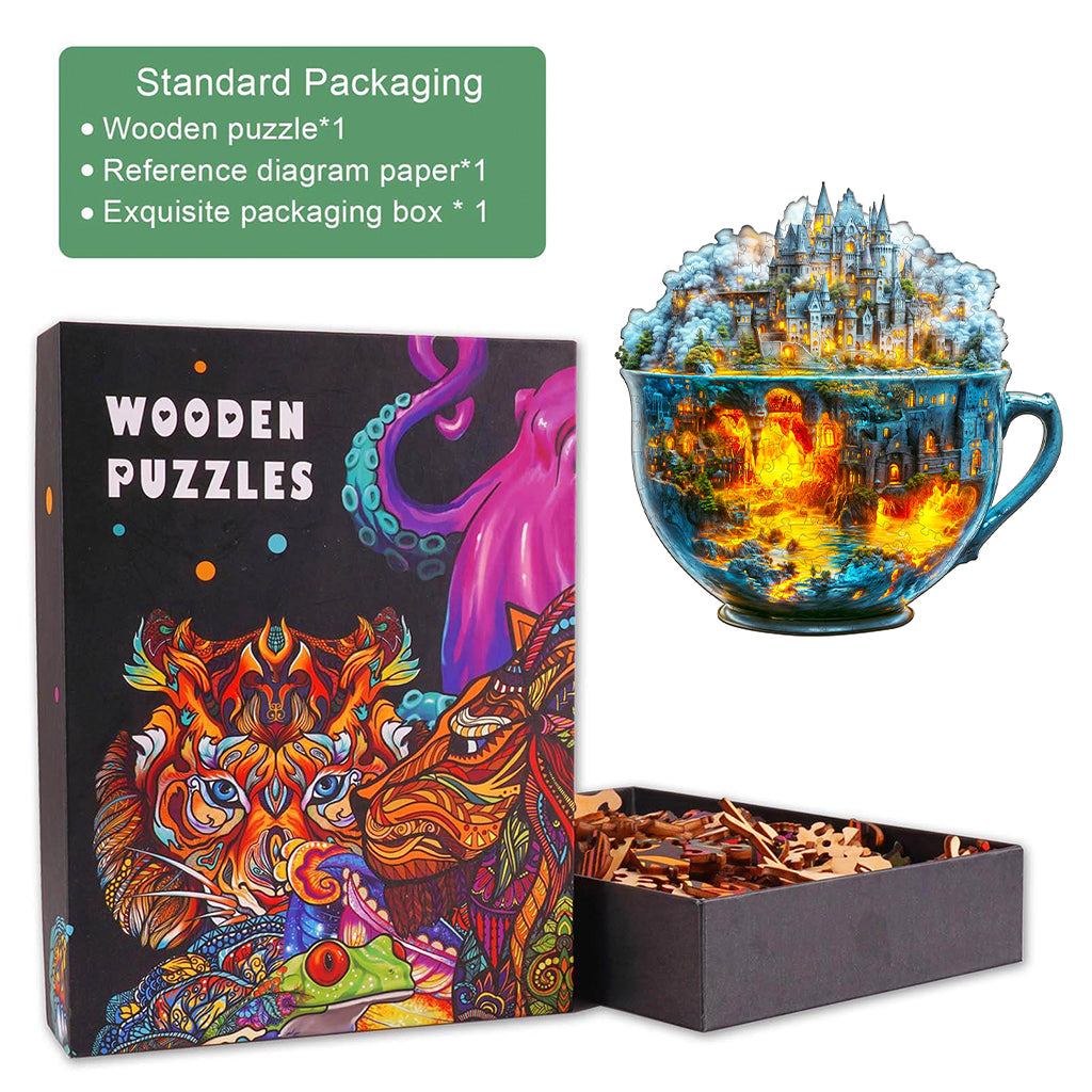 Magic cup-2 Wooden Jigsaw Puzzle