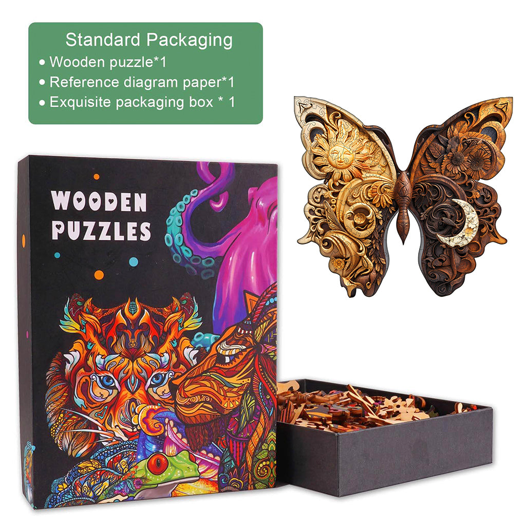 Yin Yang Butterfly Wooden Jigsaw Puzzle