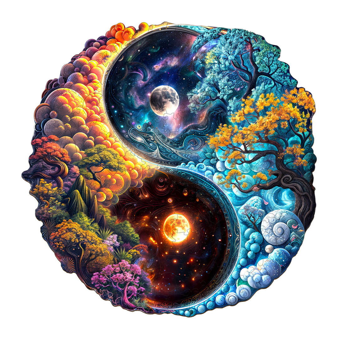 Yin-yang universe Wooden Jigsaw Puzzle - Woodbests