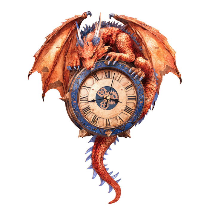 Flame Dragon– DIY Wooden Clock, 3D Puzzle Craft Kit