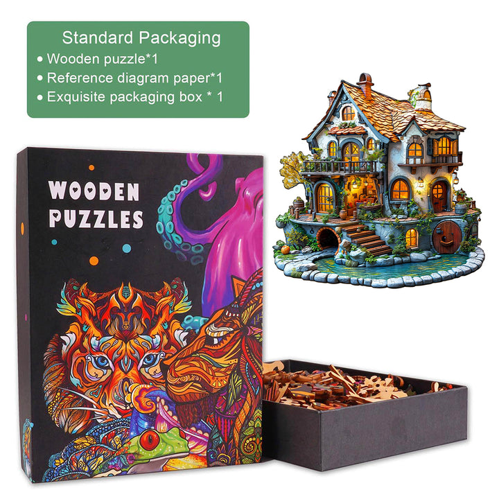 3D Glow Cottage Wooden Jigsaw Puzzle