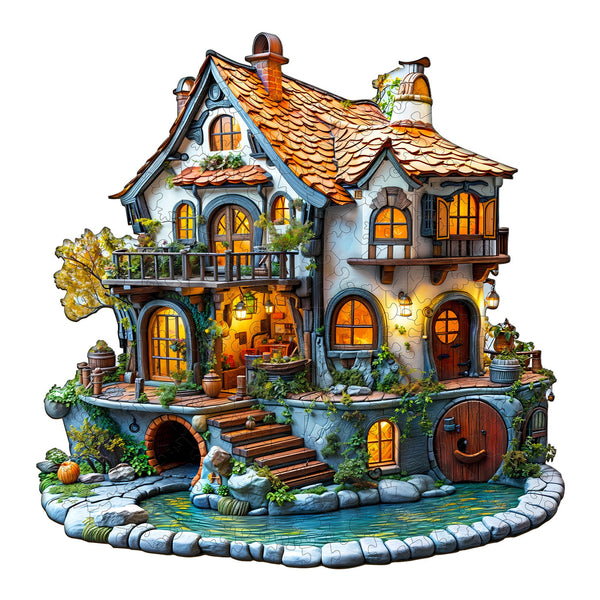 3D Glow Cottage Wooden Jigsaw Puzzle