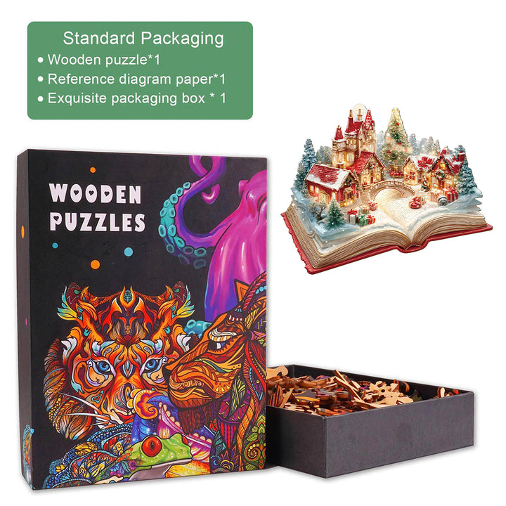 Christmas Pop-up Book Wooden Jigsaw Puzzle