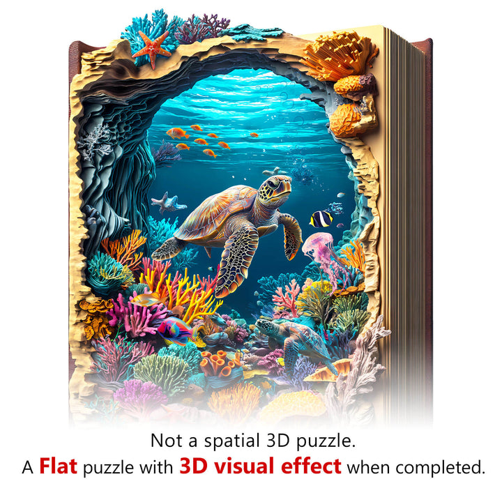 3D Deep Blue Wooden Jigsaw Puzzle