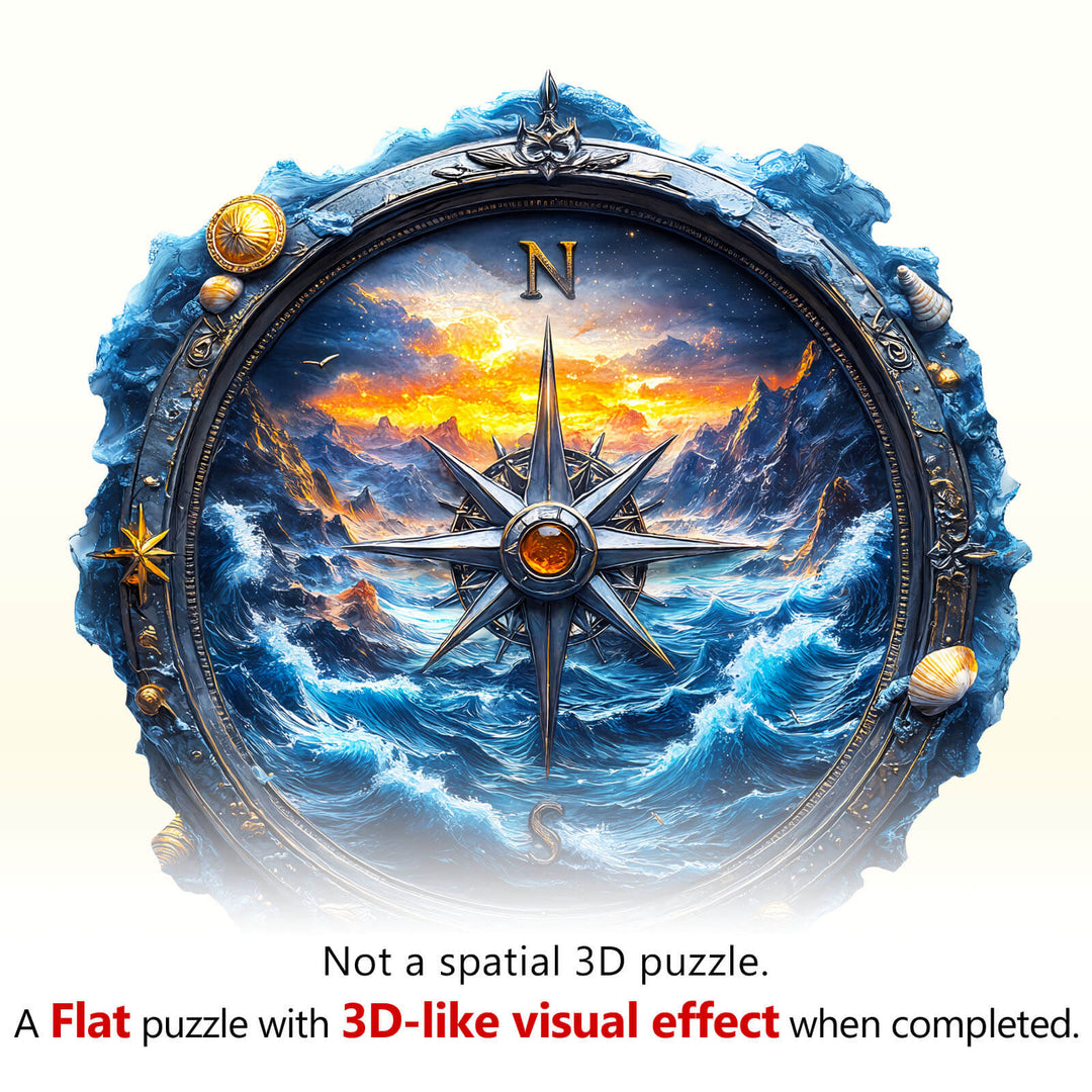 Compass Landscape Wooden Jigsaw Puzzle