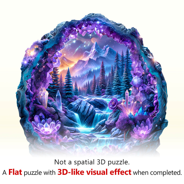 Crystal mine landscape-1 Wooden Jigsaw Puzzle