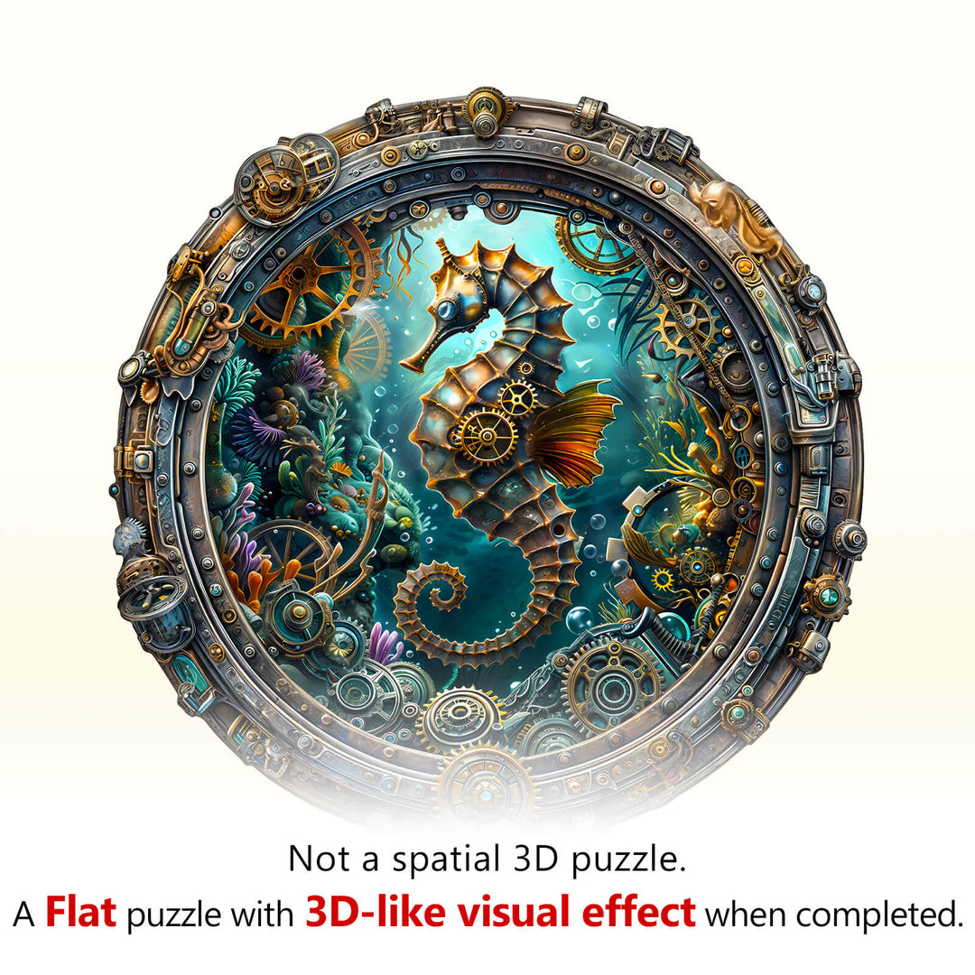 Abyssal seahorse Wooden Jigsaw Puzzle