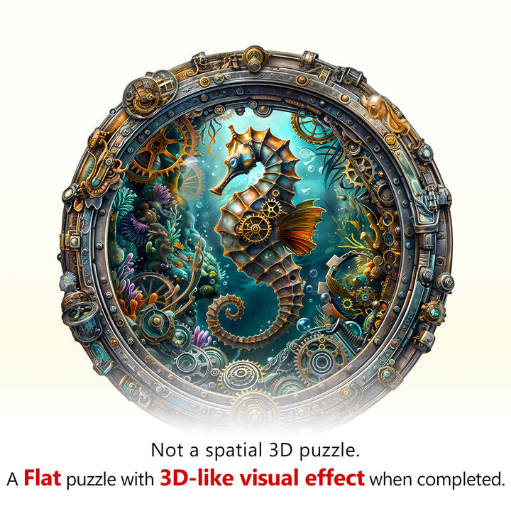 Abyssal seahorse Wooden Jigsaw Puzzle