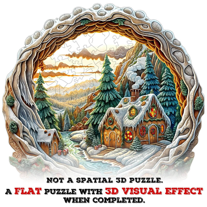 3D Christmas House-2 Wooden Jigsaw Puzzle - By Woodbests