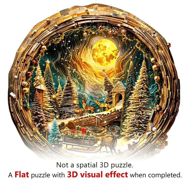 3D Christmas Eve-2 Wooden Jigsaw Puzzle - Woodbests