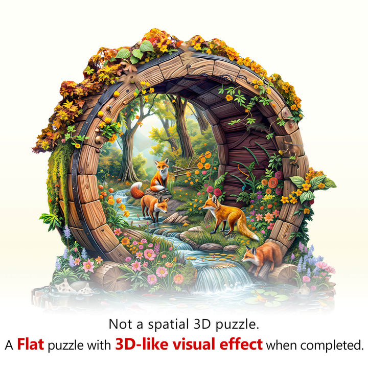 Happy foxes-2 Wooden Jigsaw Puzzle