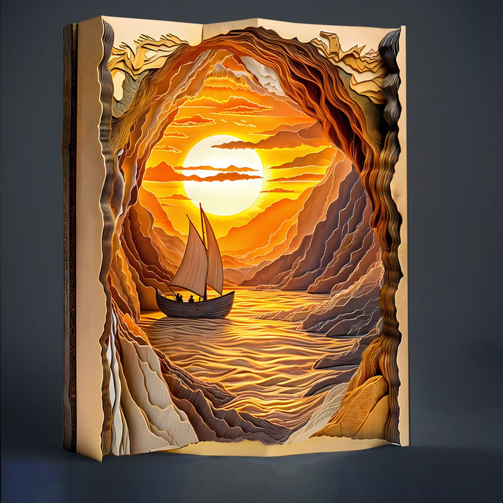 3D  Sunset sailing Wooden Jigsaw Puzzle