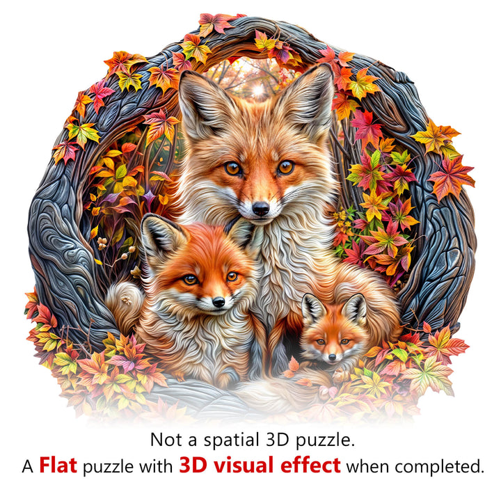 Parent-child fox Wooden Jigsaw Puzzle