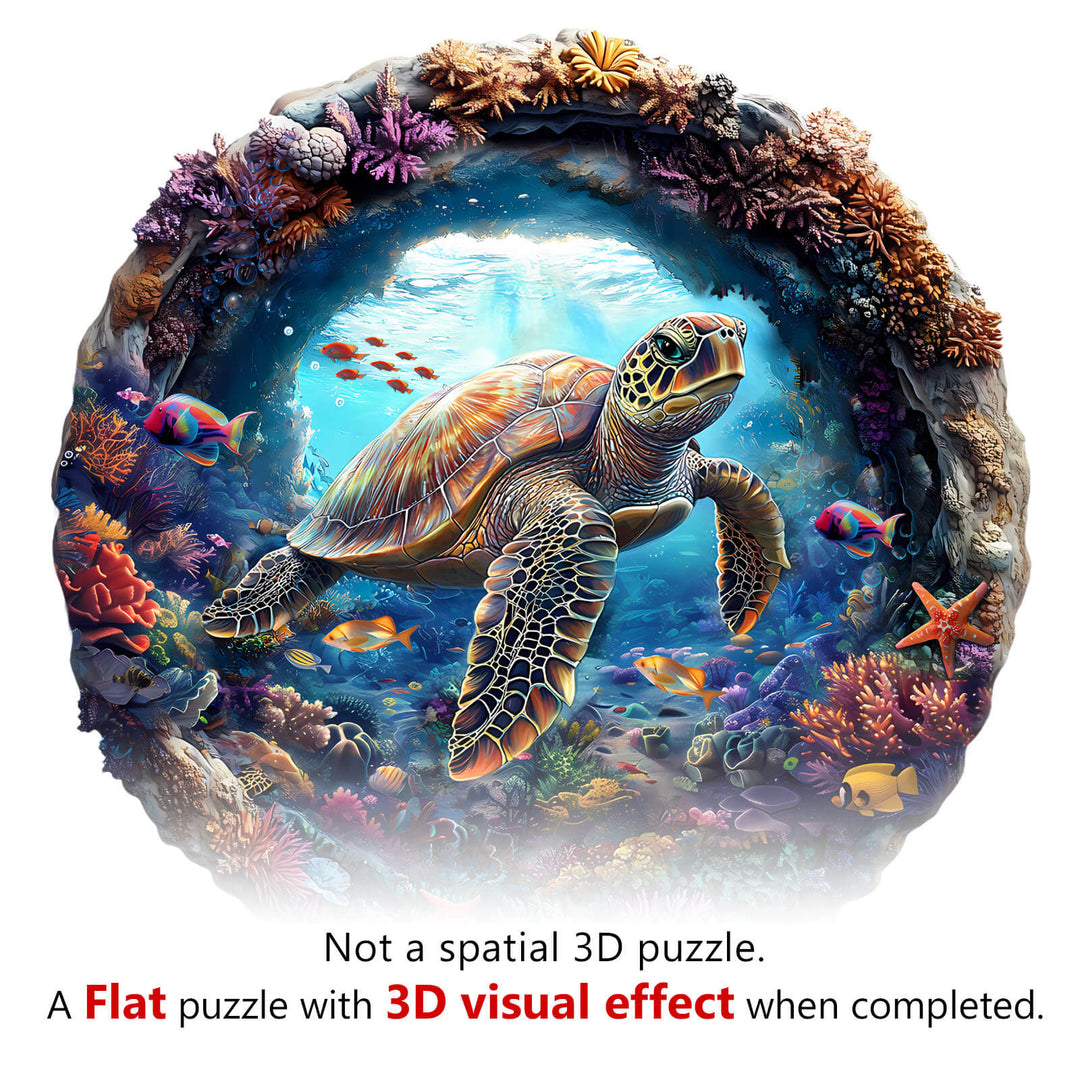 3D Turtle Wooden Jigsaw Puzzle - By Woodbests