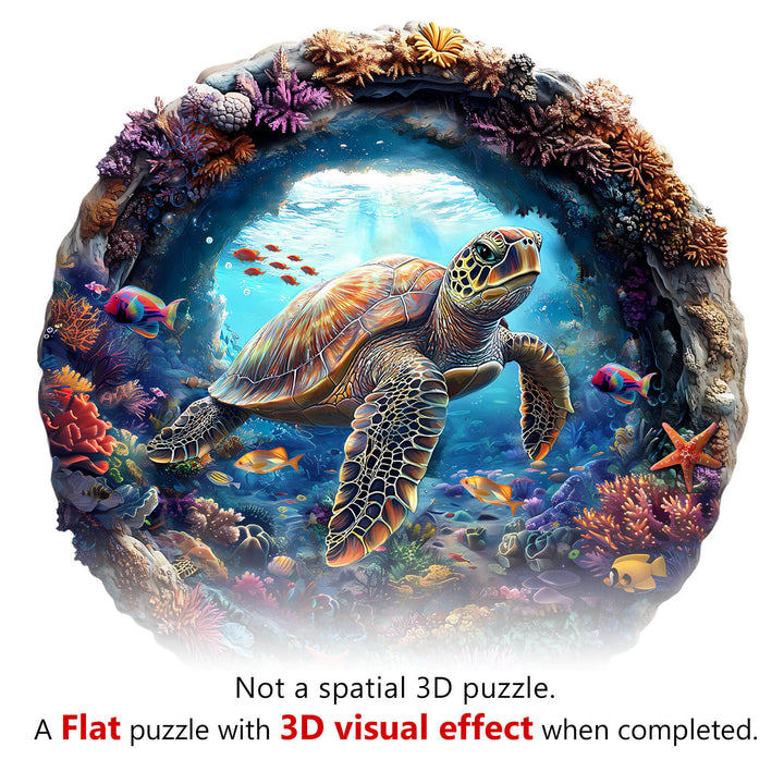 3D Turtle Wooden Jigsaw Puzzle - By Woodbests
