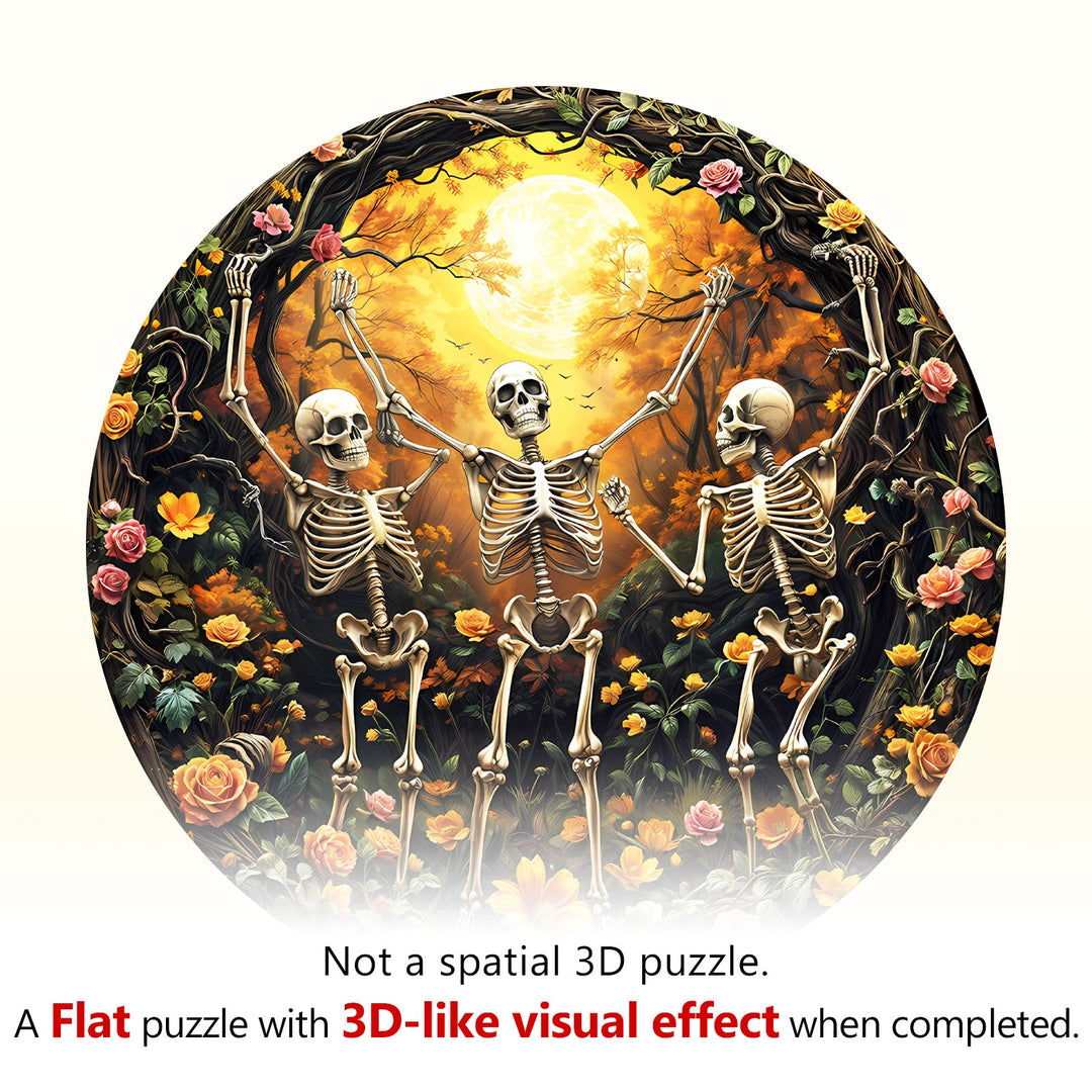 Skeleton Moon Glee Wooden Jigsaw Puzzle