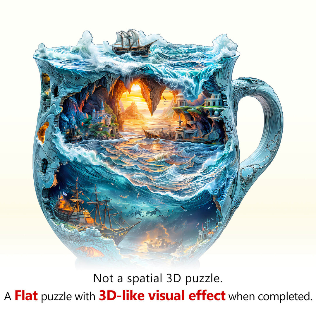 Sea navigation mug Wooden Jigsaw Puzzle