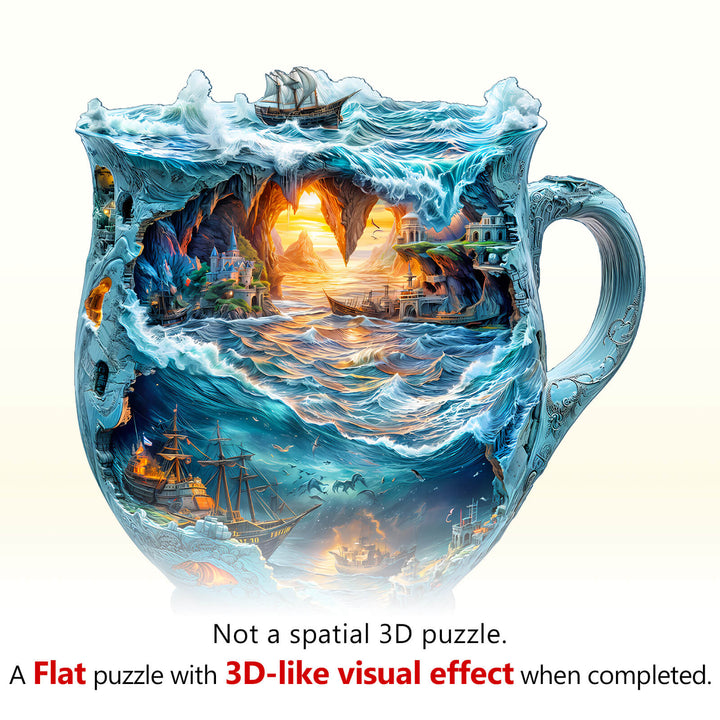 Sea navigation mug Wooden Jigsaw Puzzle
