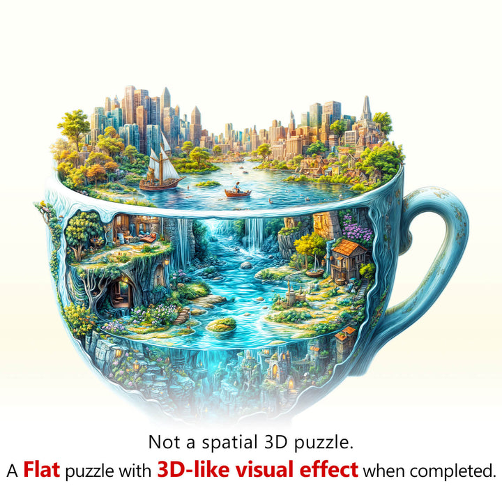 Urban Forest Cup Wooden Jigsaw Puzzle