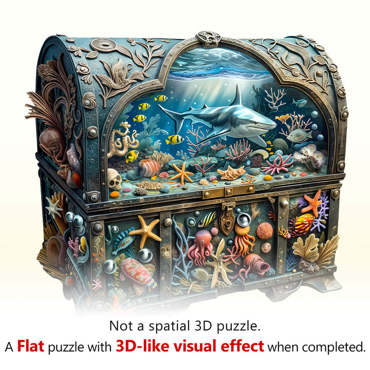 3D Treasure Chest Ocean-2 Wooden Jigsaw Puzzle