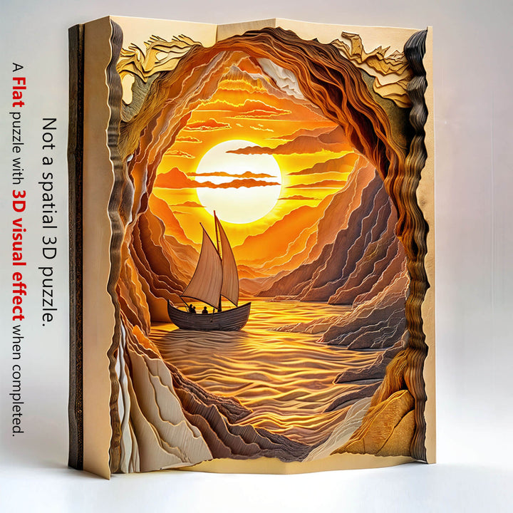 3D  Sunset sailing Wooden Jigsaw Puzzle