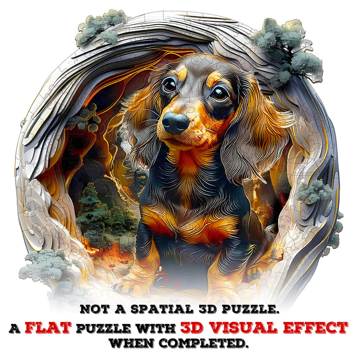 3D Dachshund-1 Wooden Jigsaw Puzzle - Woodbests