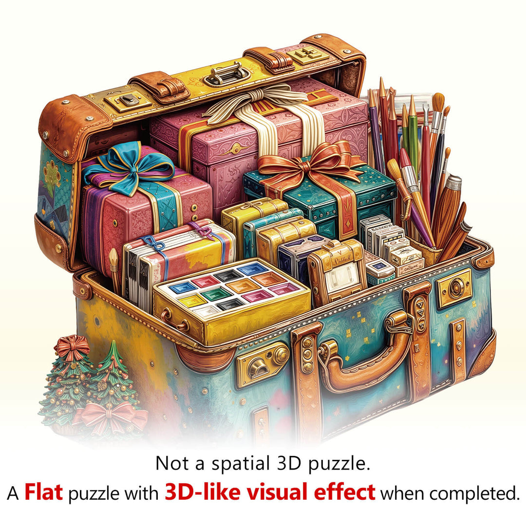 Painting gift box Wooden Jigsaw Puzzle