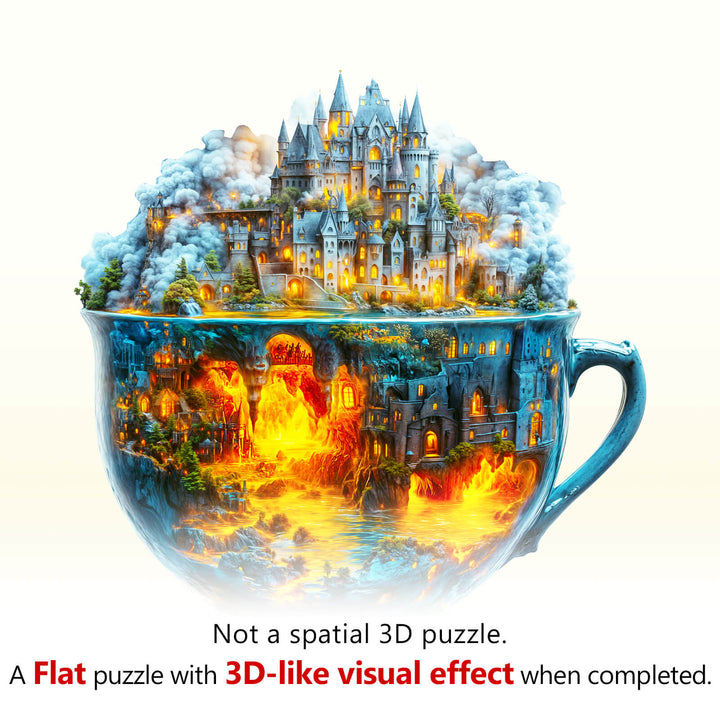 Magic cup-2 Wooden Jigsaw Puzzle