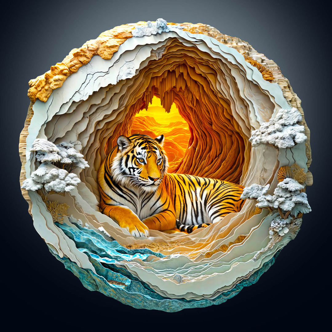 3D Tiger Wooden Jigsaw Puzzle - By Woodbests