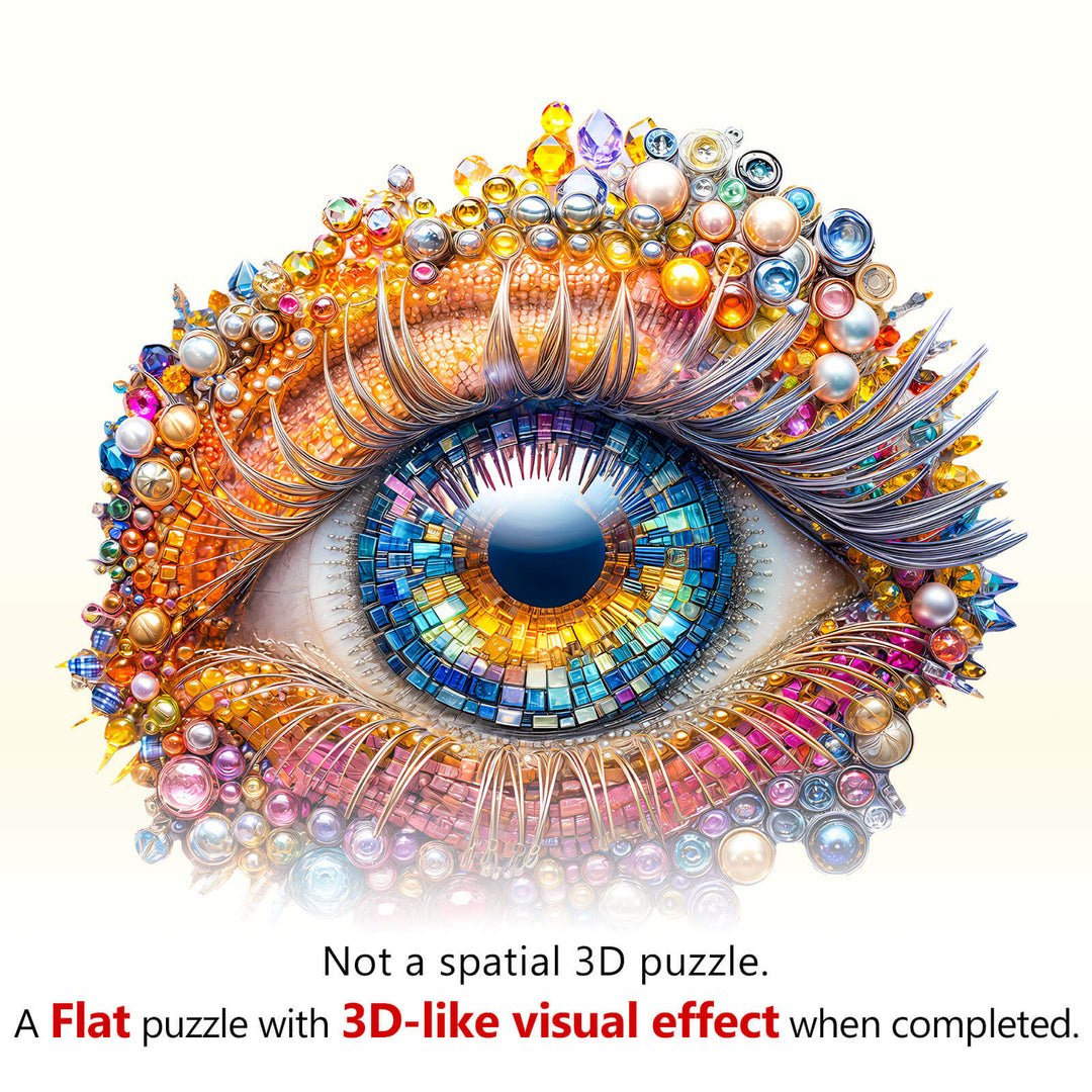 Gemstone Eyes Wooden Jigsaw Puzzle