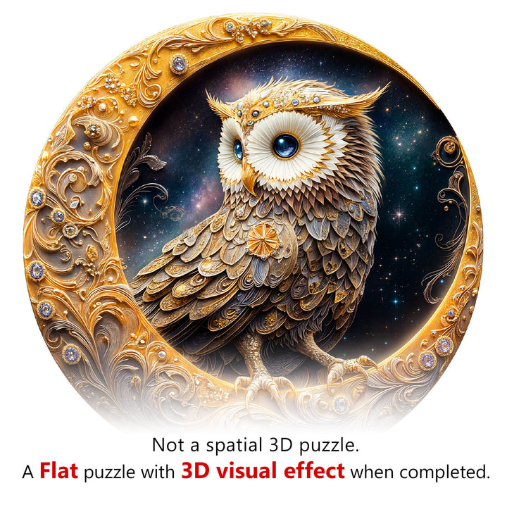 Crescent Owl Wooden Jigsaw Puzzle