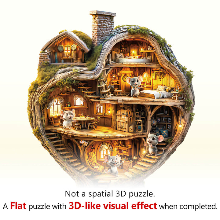 Heart Tree House Wooden Jigsaw Puzzle