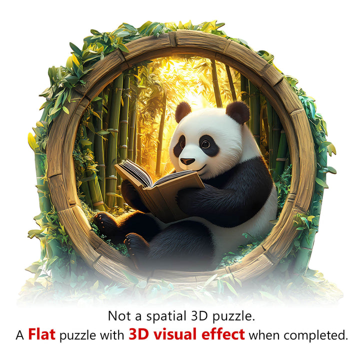 3D Bamboo Grove Scholar Panda Wooden Jigsaw Puzzle - Woodbests