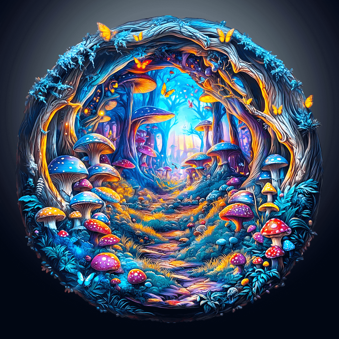 3D Magic Mushroom Wooden Jigsaw Puzzle - Woodbests