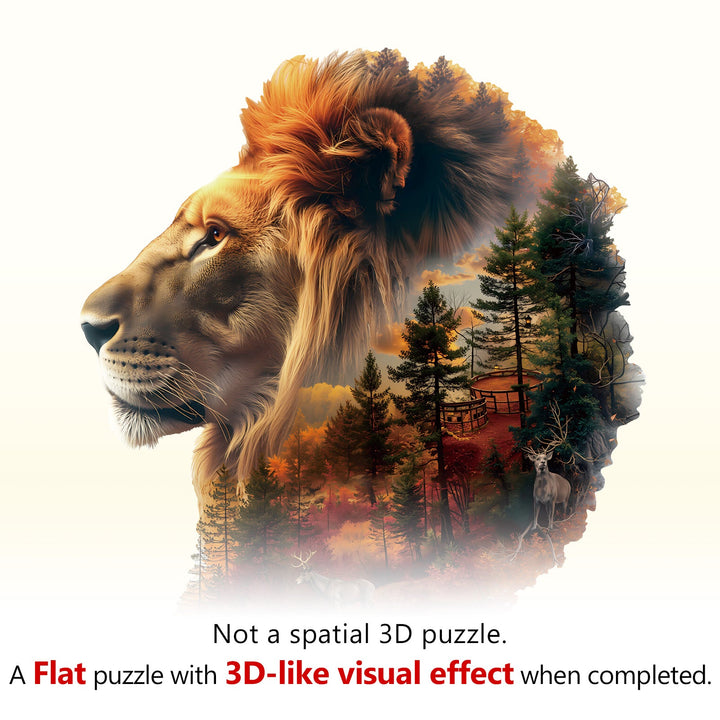Sunset Lion Wooden Jigsaw Puzzle