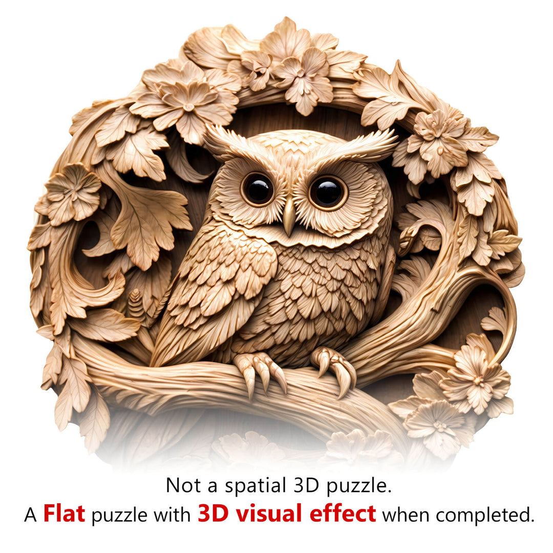 3D Owl-2 Wooden Jigsaw Puzzle - By Woodbests
